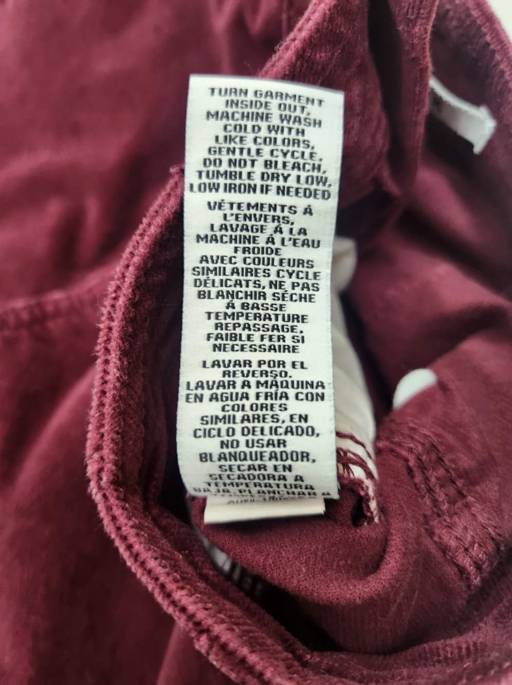 Vintage-inspired High Waisted Burgundy Corduroy Wide Leg Pants 5(27) - Picture 13 of 13
